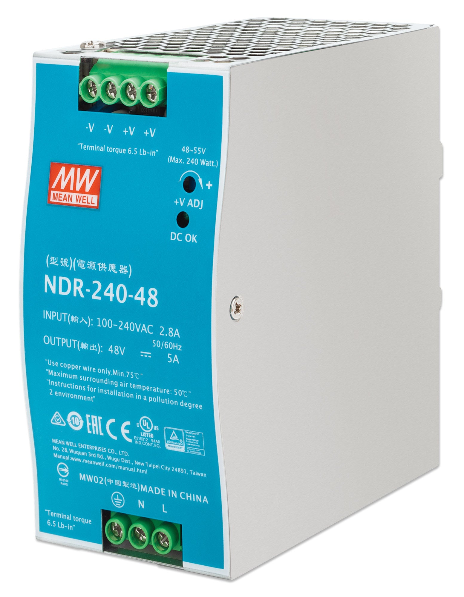 Industrial DIN-Rail Mount Power Supply Unit (PSU) 240W Image 1