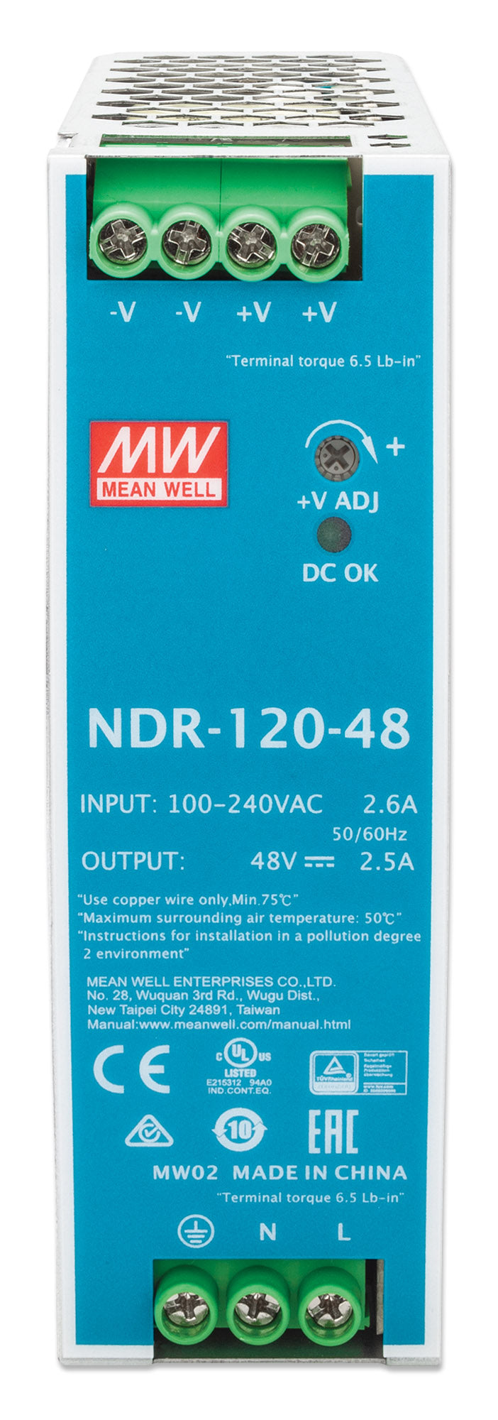Industrial DIN-Rail Mount Power Supply Unit - 120W Image 3