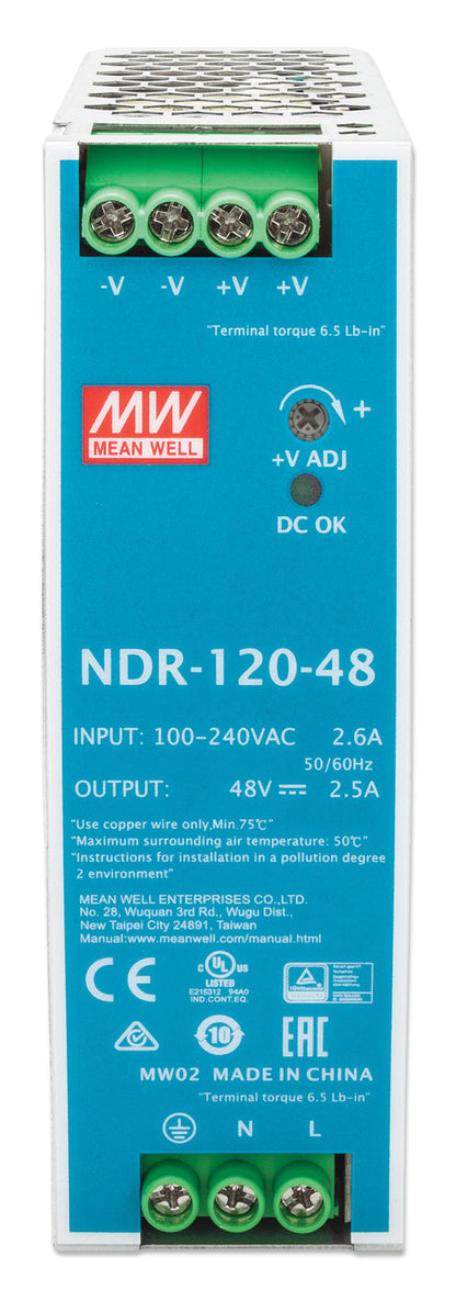 Industrial DIN-Rail Mount Power Supply Unit - 120W Image 3