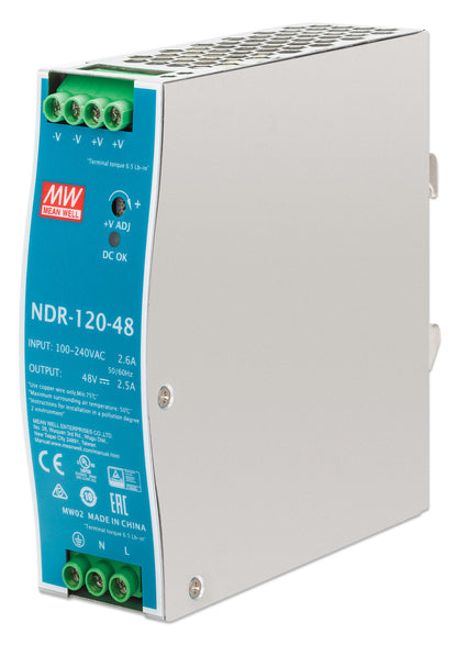 Industrial DIN-Rail Mount Power Supply Unit - 120W Image 1
