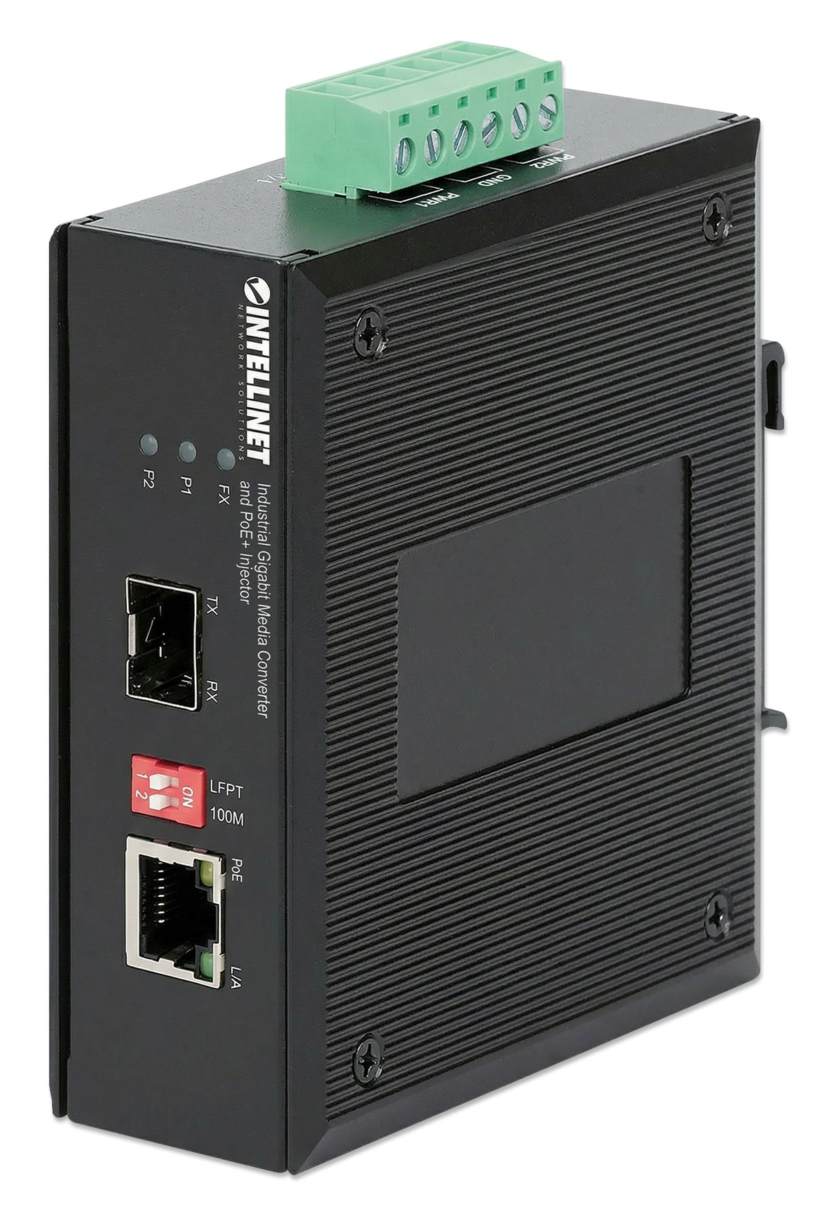 Industrial Gigabit Media Converter and PoE+ Injector 30W Image 1