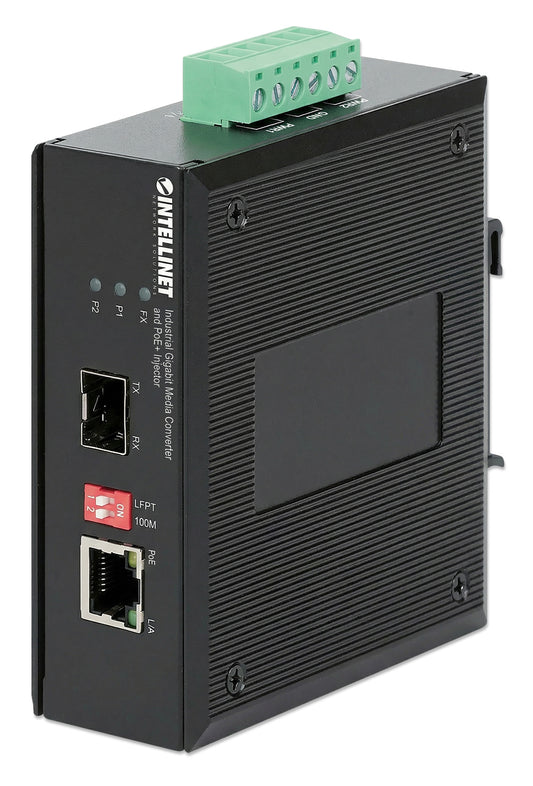 Industrial Gigabit Media Converter and PoE+ Injector 30W Image 1