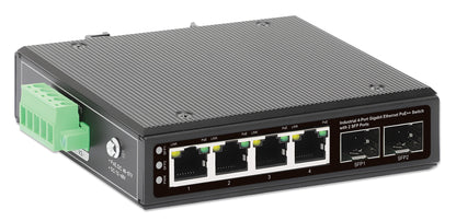 Industrial 4-Port Gigabit Ethernet PoE++ Switch with 2 SFP Ports Image 4