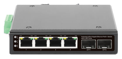 Industrial 4-Port Gigabit Ethernet PoE++ Switch with 2 SFP Ports Image 5