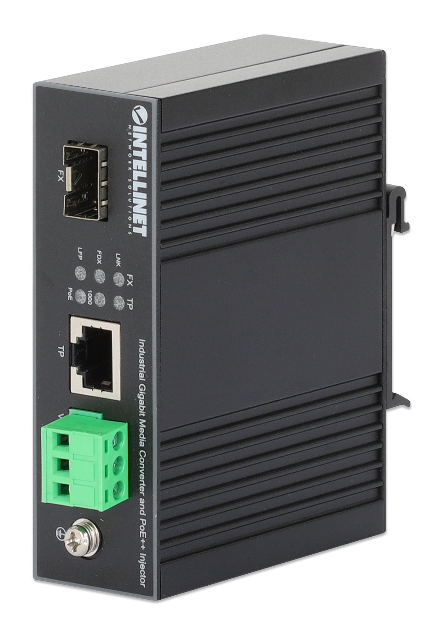Industrial Gigabit Media Converter and PoE++ Injector 90W Image 1