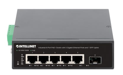 Industrial 6-Port PoE+ Switch with 5 Gigabit Ethernet Ports and 1 SFP Uplink Image 4