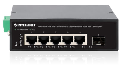 Industrial 6-Port PoE+ Switch with 5 Gigabit Ethernet Ports and 1 SFP Uplink Image 5