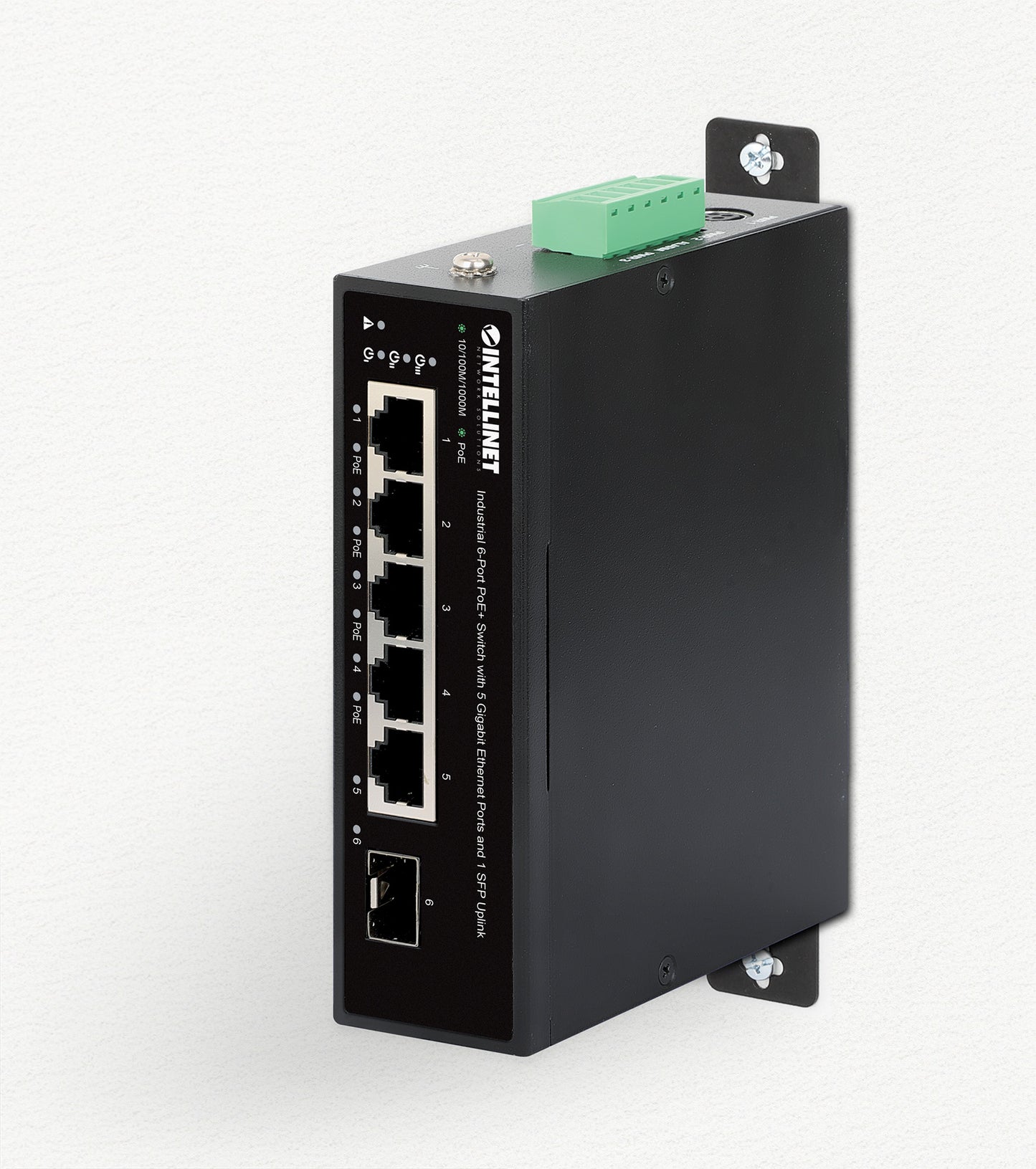 Industrial 6-Port PoE+ Switch with 5 Gigabit Ethernet Ports and 1 SFP Uplink Image 9