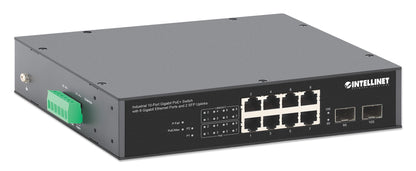Industrial 10-Port Gigabit PoE+ Switch with 8 Gigabit Ethernet Ports and 2 SFP Uplinks Image 3