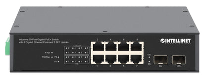 Industrial 10-Port Gigabit PoE+ Switch with 8 Gigabit Ethernet Ports and 2 SFP Uplinks Image 4