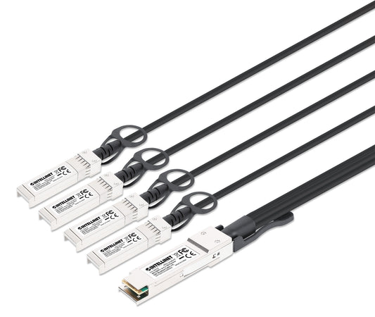 40G QSFP+ to 4 x 10G SFP+ Passive DAC Breakout Cable, 3 ft. Image 1
