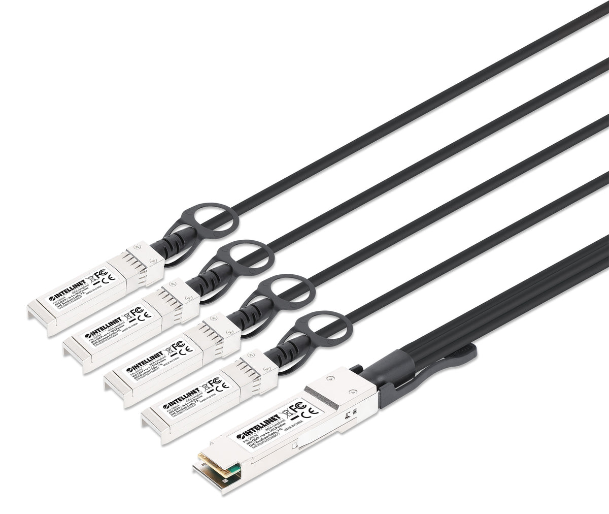 40G QSFP+ to 4 x 10G SFP+ Passive DAC Breakout Cable, 7 ft. Image 1