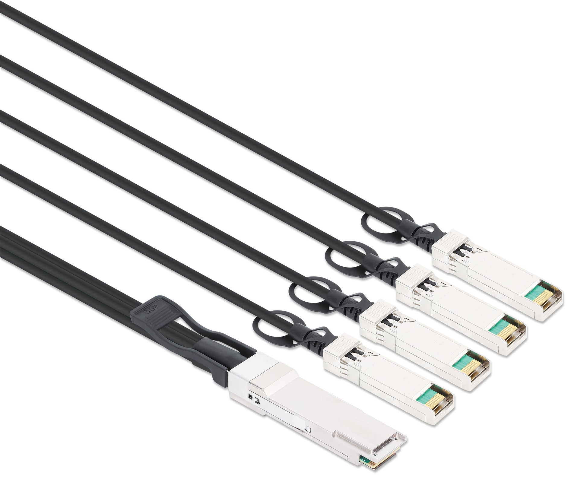 40G QSFP+ to 4 x 10G SFP+ Passive DAC Breakout Cable, 7 ft. Image 2
