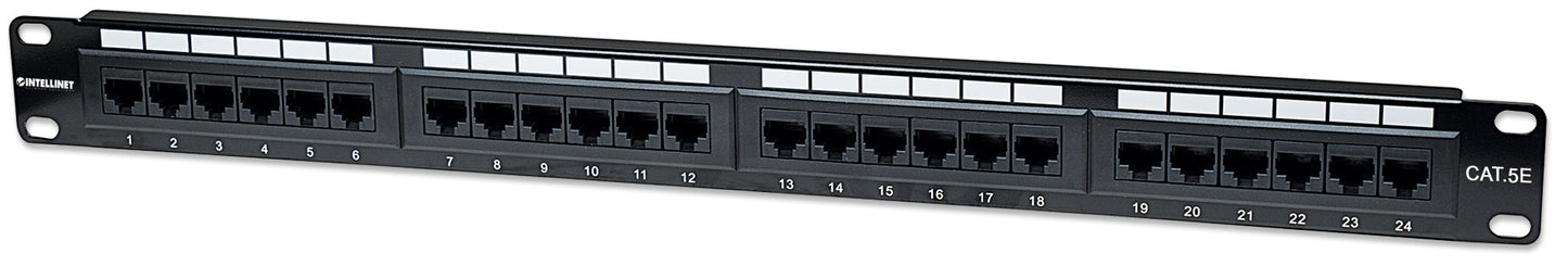 Cat5e 24-Port Patch Panel, 1U Image 1