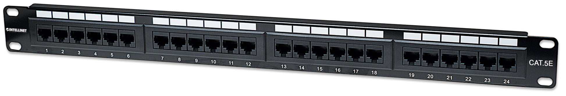 Cat5e 24-Port Patch Panel, 1U Image 1