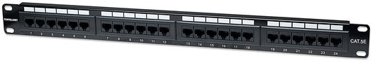 Cat5e 24-Port Patch Panel, 1U Image 1