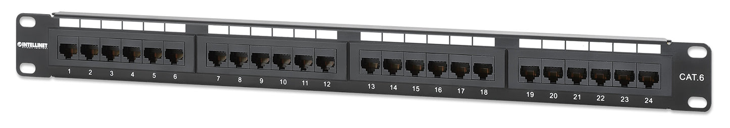 Cat6 24-Port Patch Panel, 1U Image 1