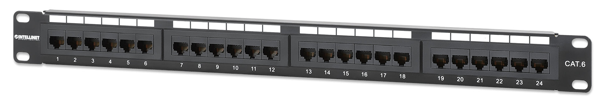 Cat6 24-Port Patch Panel, 1U Image 1