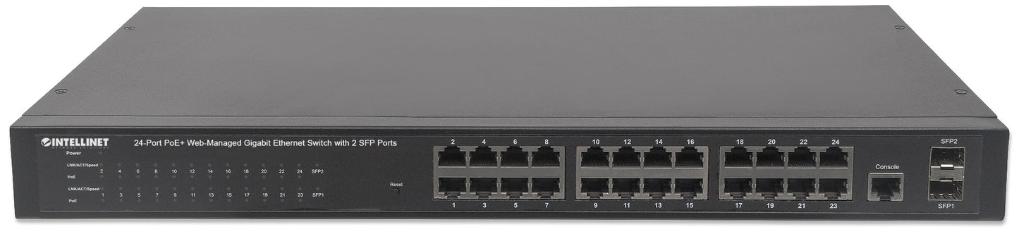24-Port Gigabit Ethernet PoE+ Web-Managed Switch with 2 SFP Ports Image 4