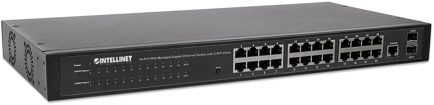 24-Port Web-Managed Gigabit Ethernet Switch with 2 SFP Ports Image 3
