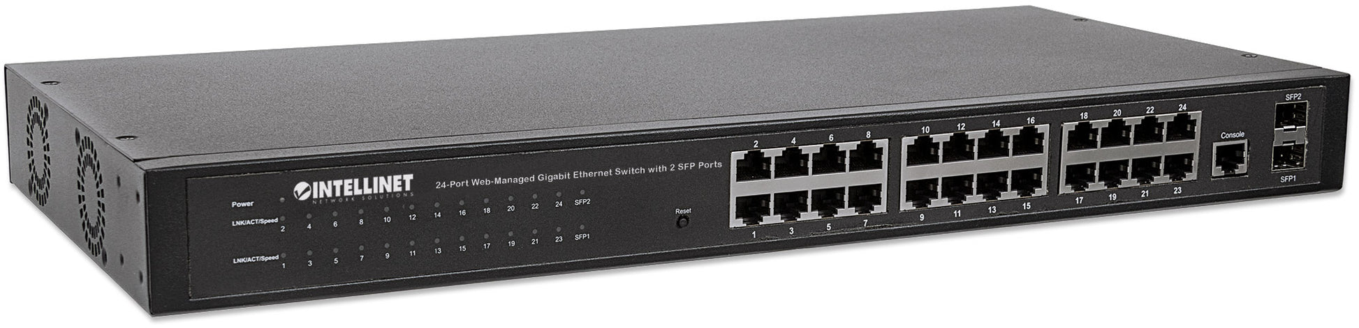 24-Port Web-Managed Gigabit Ethernet Switch with 2 SFP Ports Image 3