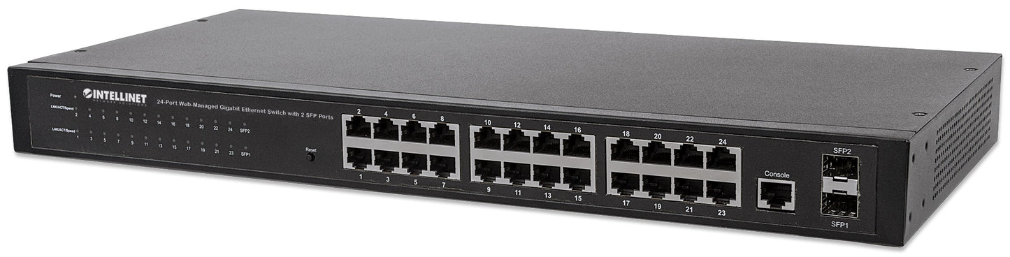 24-Port Web-Managed Gigabit Ethernet Switch with 2 SFP Ports Image 1