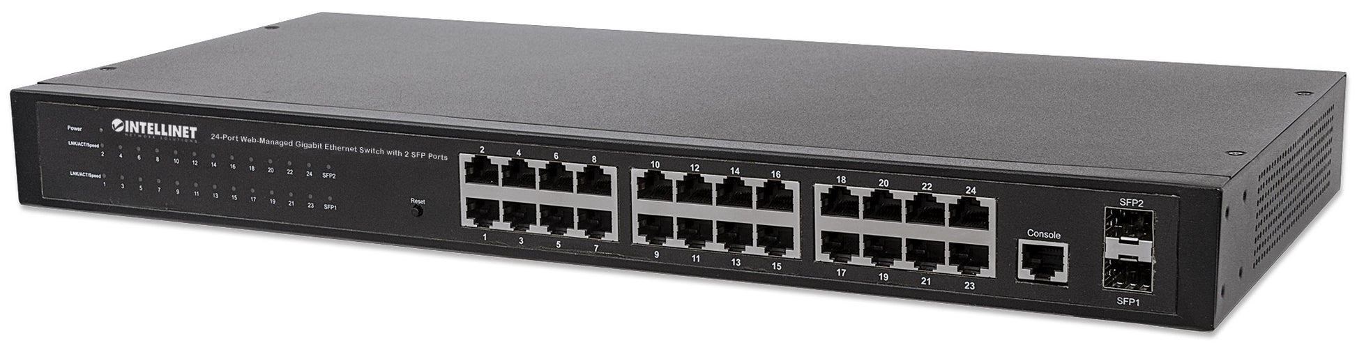 24-Port Web-Managed Gigabit Ethernet Switch with 2 SFP Ports Image 1