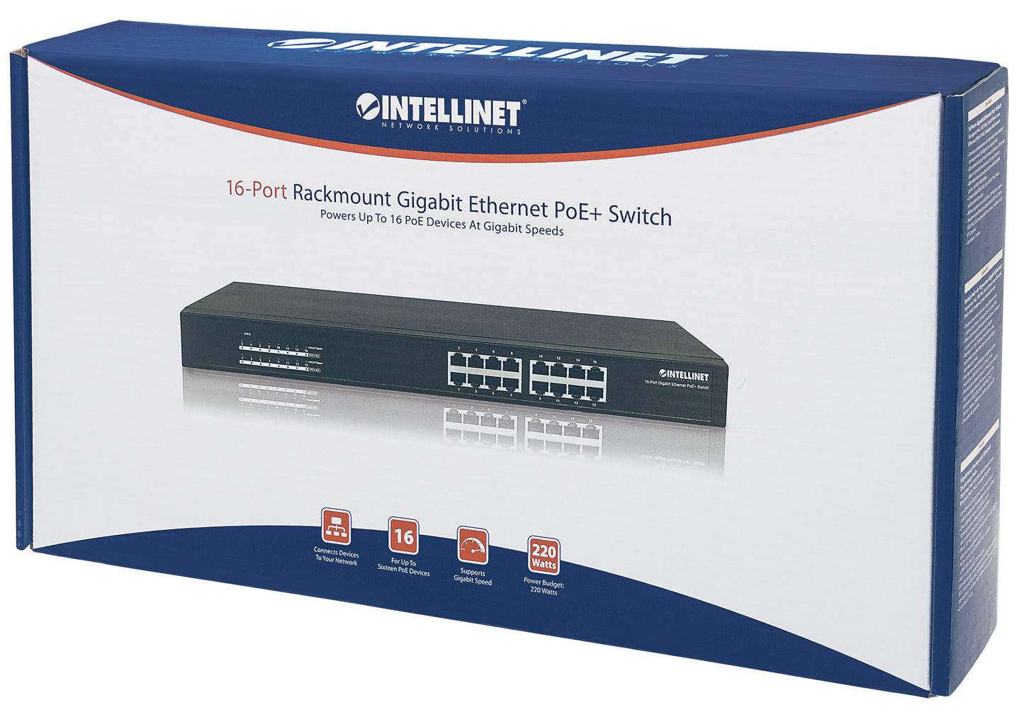 16-Port Gigabit Ethernet PoE+ Switch Packaging Image 2