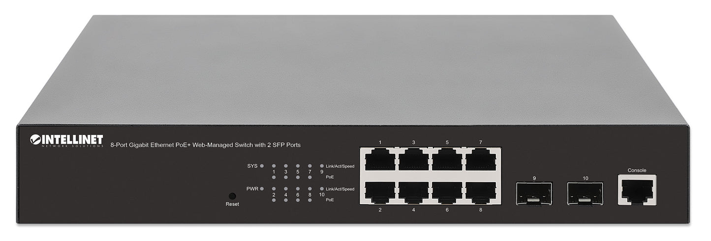 8-Port Gigabit Ethernet PoE+ Web-Managed Switch with 2 SFP Ports Image 4