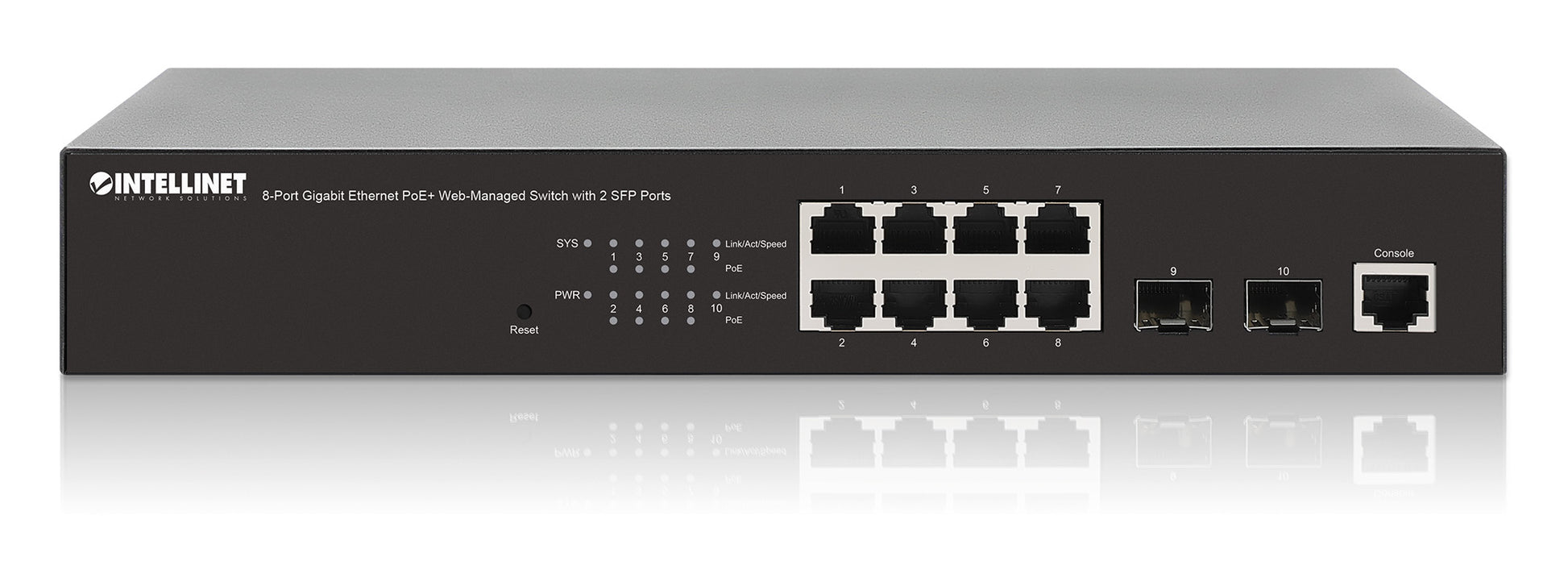 8-Port Gigabit Ethernet PoE+ Web-Managed Switch with 2 SFP Ports Image 6
