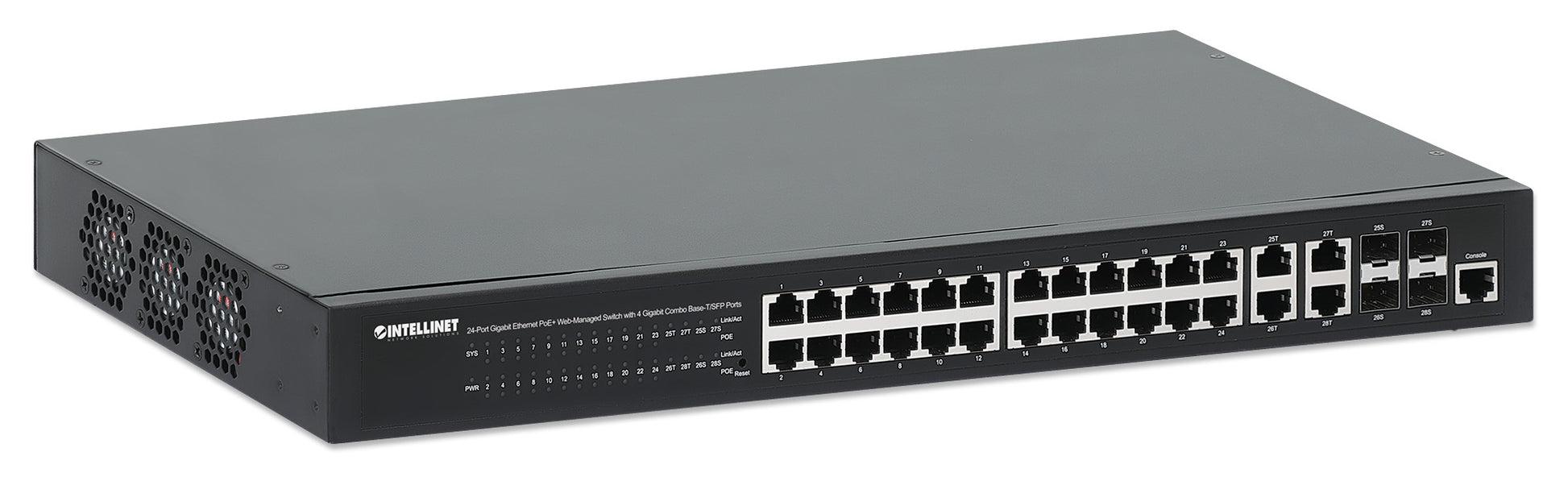 24-Port Gigabit Ethernet PoE+ Web-Managed Switch with 4 Gigabit Combo Base-T/SFP Ports Image 3