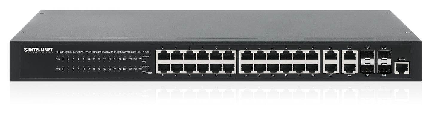 24-Port Gigabit Ethernet PoE+ Web-Managed Switch with 4 Gigabit Combo Base-T/SFP Ports Image 6