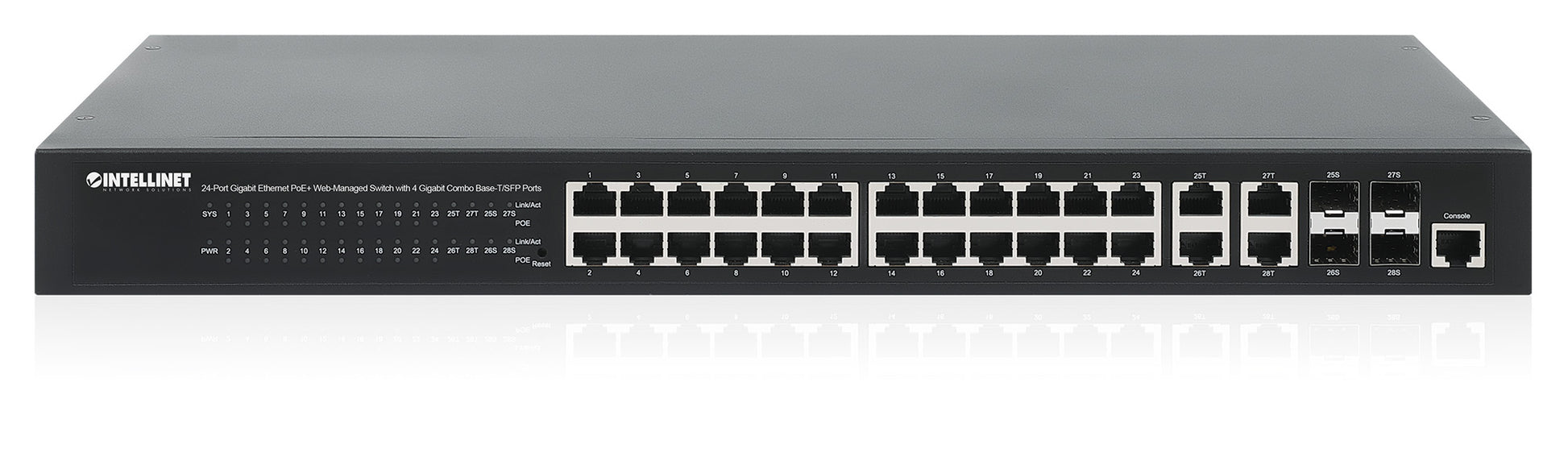 24-Port Gigabit Ethernet PoE+ Web-Managed Switch with 4 Gigabit Combo Base-T/SFP Ports Image 6