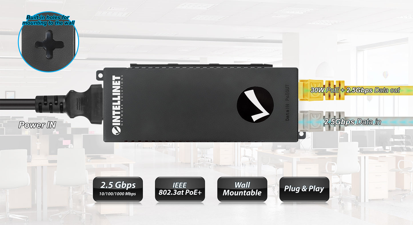 2.5G High-Power PoE+ Injector 30W Image 9