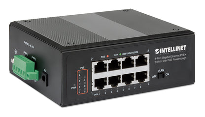 PoE-Powered 8-Port Gigabit Ethernet PoE+ Industrial Switch with PoE Passthrough Image 4