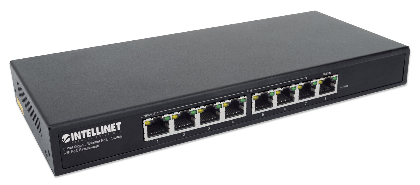 PoE-Powered 8-Port Gigabit Ethernet PoE+ Switch with PoE Passthrough Image 3