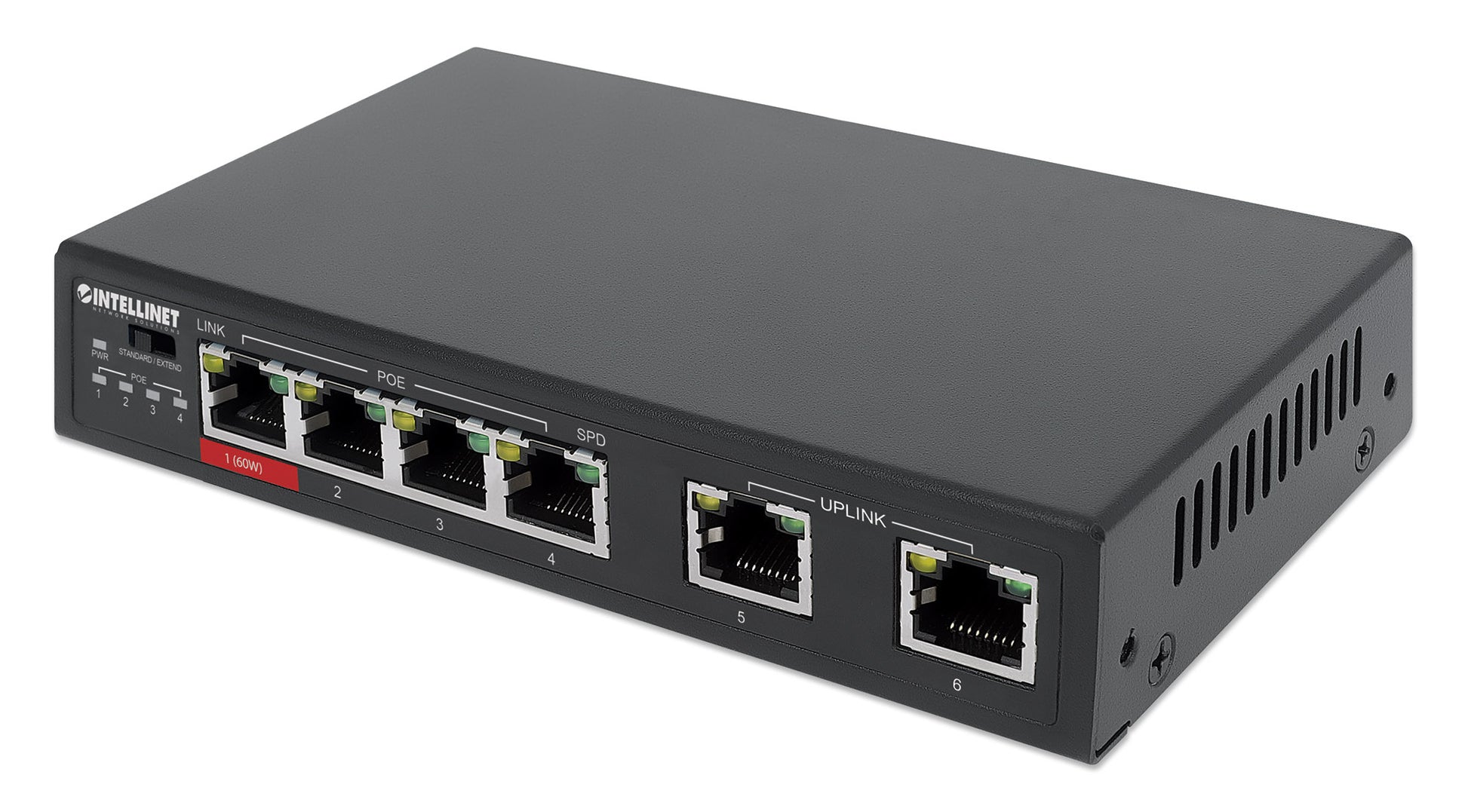 6-Port Fast Ethernet Switch with 4 PoE Ports (1 x High-Power PoE) Image 1
