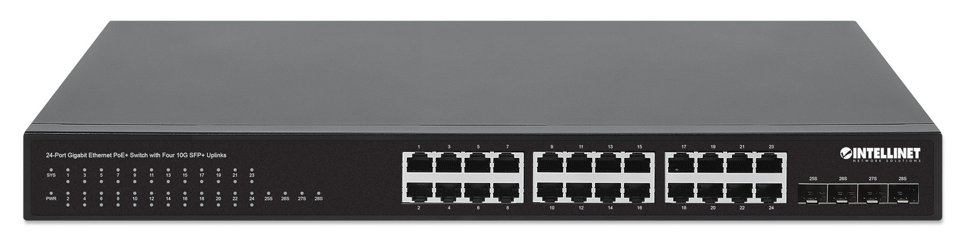 24-Port Gigabit Ethernet PoE+ Switch with Four 10G SFP+ Uplinks Image 4