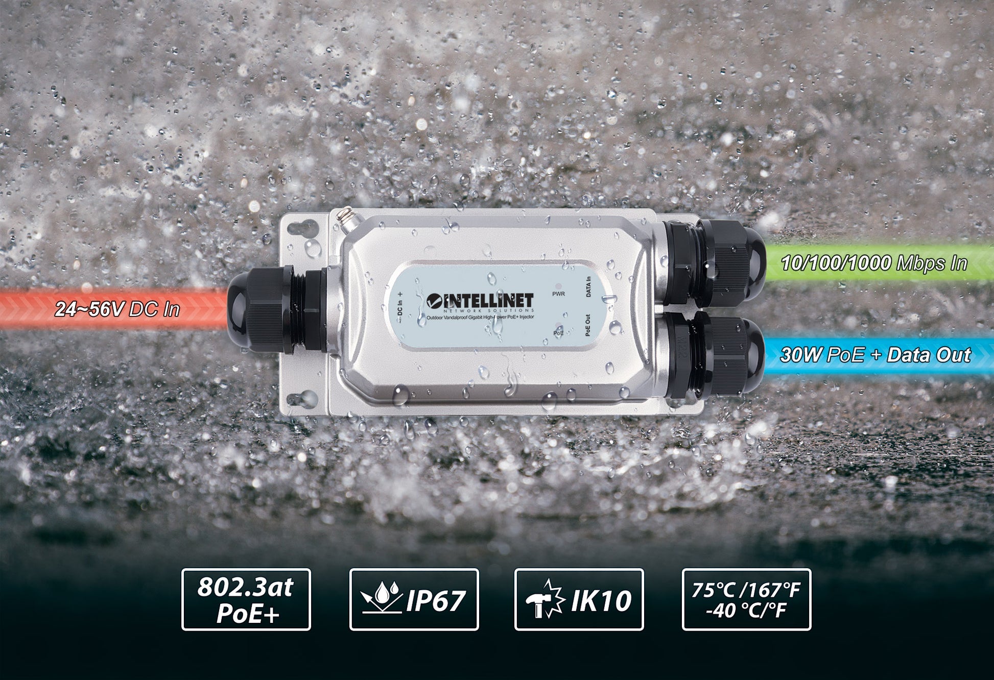 Outdoor Vandalproof Gigabit High-Power PoE+ Injector 30W Image 11