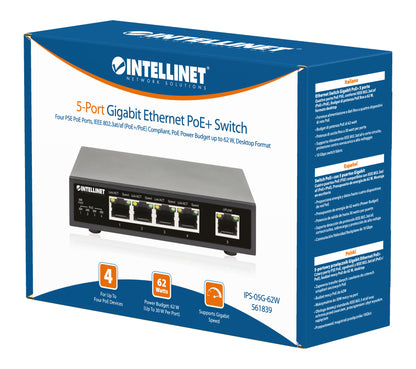 5-Port Gigabit Ethernet PoE+ Switch Packaging Image 2