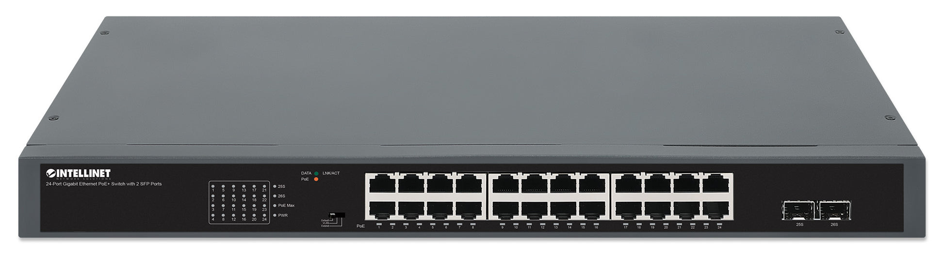 24-Port Gigabit Ethernet PoE+ Switch with 2 SFP Ports Image 4