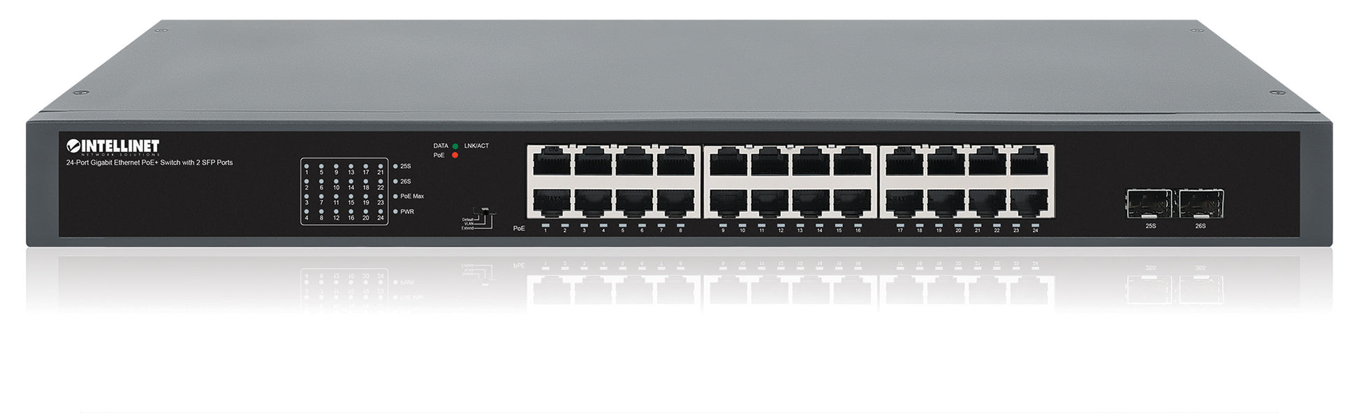 24-Port Gigabit Ethernet PoE+ Switch with 2 SFP Ports Image 6