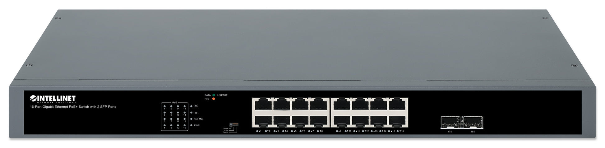 16-Port Gigabit Ethernet PoE+ Switch with 2 SFP Ports Image 4