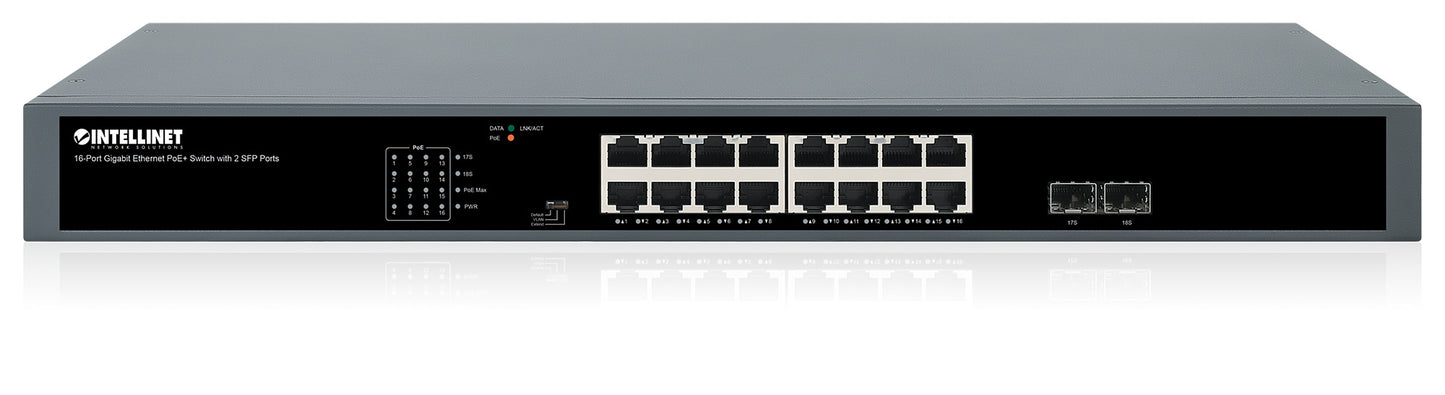 16-Port Gigabit Ethernet PoE+ Switch with 2 SFP Ports Image 6
