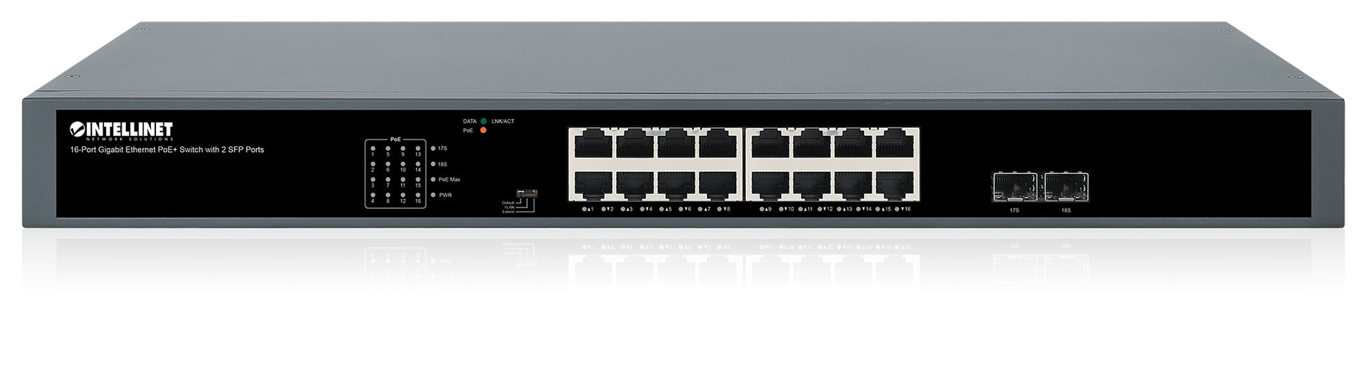 16-Port Gigabit Ethernet PoE+ Switch with 2 SFP Ports Image 6