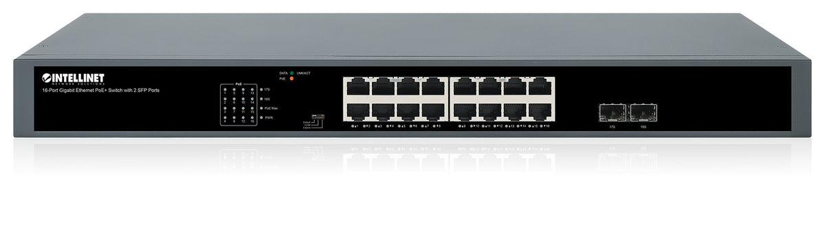 16-Port Gigabit Ethernet PoE+ Switch with 2 SFP Ports Image 6