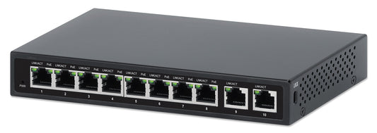 10-Port PoE+ Switch with 8 Gigabit Ethernet Ports and 2 RJ45 Gigabit Uplink Ports Image 1