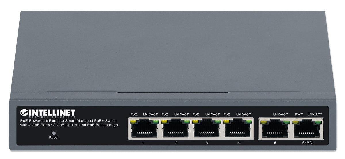 PoE-Powered 6-Port Lite Smart Managed PoE+ Switch with 4 GbE Ports / 2 GbE Uplinks and PoE Passthrough Image 4