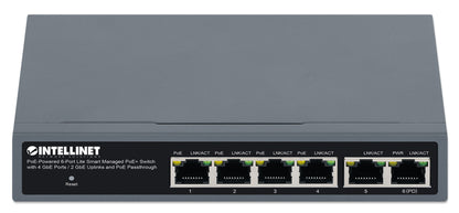 PoE-Powered 6-Port Lite Smart Managed PoE+ Switch with 4 GbE Ports / 2 GbE Uplinks and PoE Passthrough Image 4