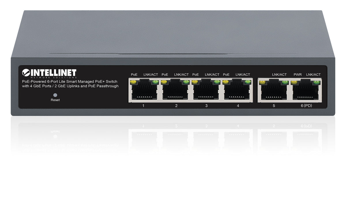 PoE-Powered 6-Port Lite Smart Managed PoE+ Switch with 4 GbE Ports / 2 GbE Uplinks and PoE Passthrough Image 6